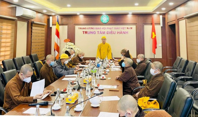 Hà Nội: Ban Thường trực Hội đồng Trị sự họp thường kỳ tại chùa Quán Sứ